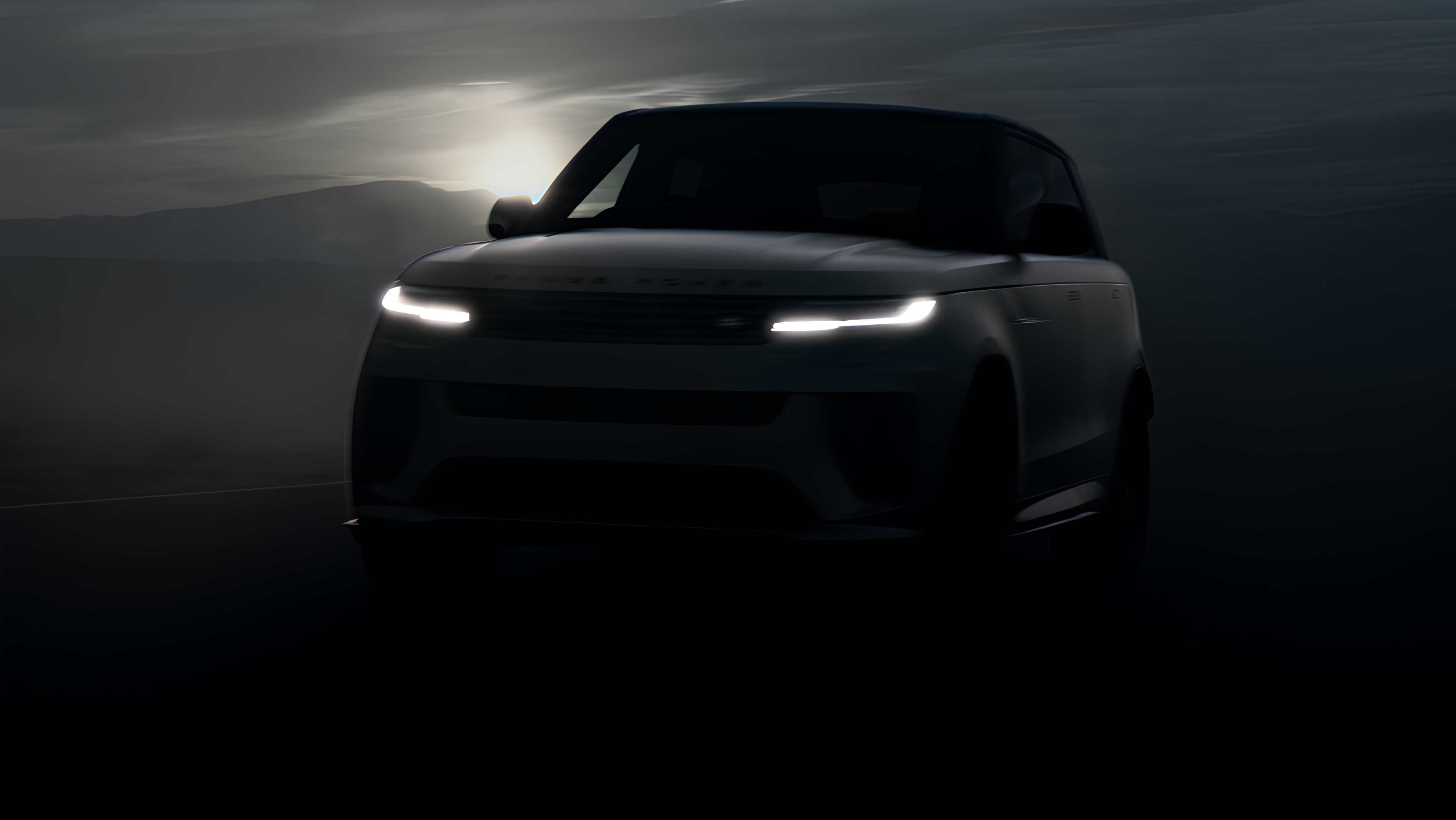 range rover at night